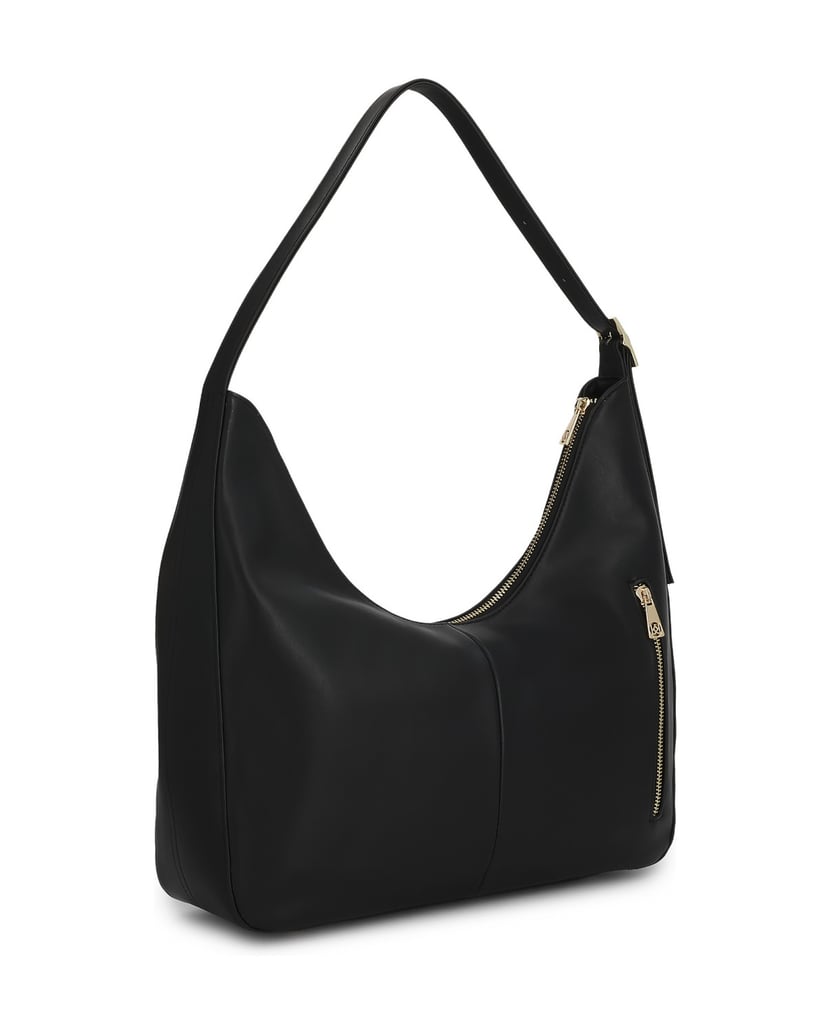Kazar-Black-leather-shoulder-bag-with-adjustable-strap-černá