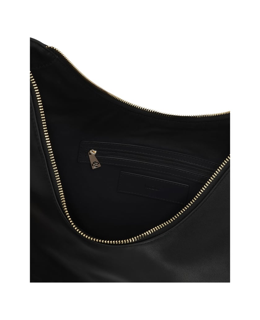 Kazar-Black-leather-shoulder-bag-with-adjustable-strap-černá