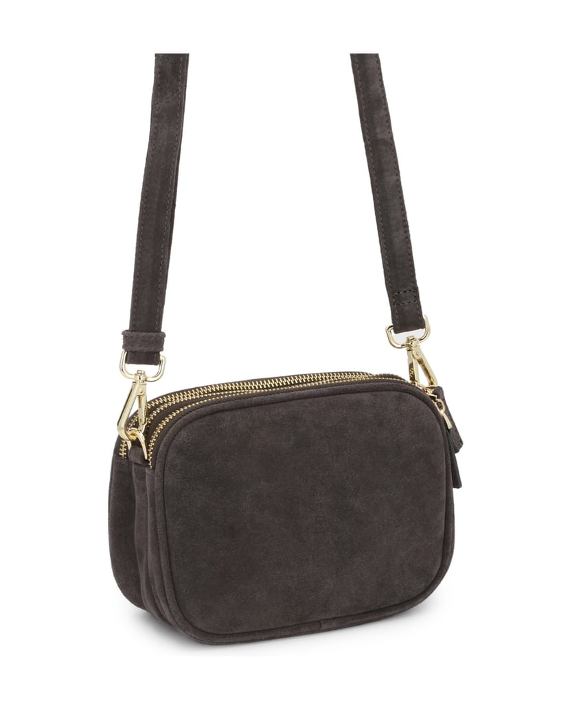Kazar-Grey-suede-handbag-with-three-compartments-šedá
