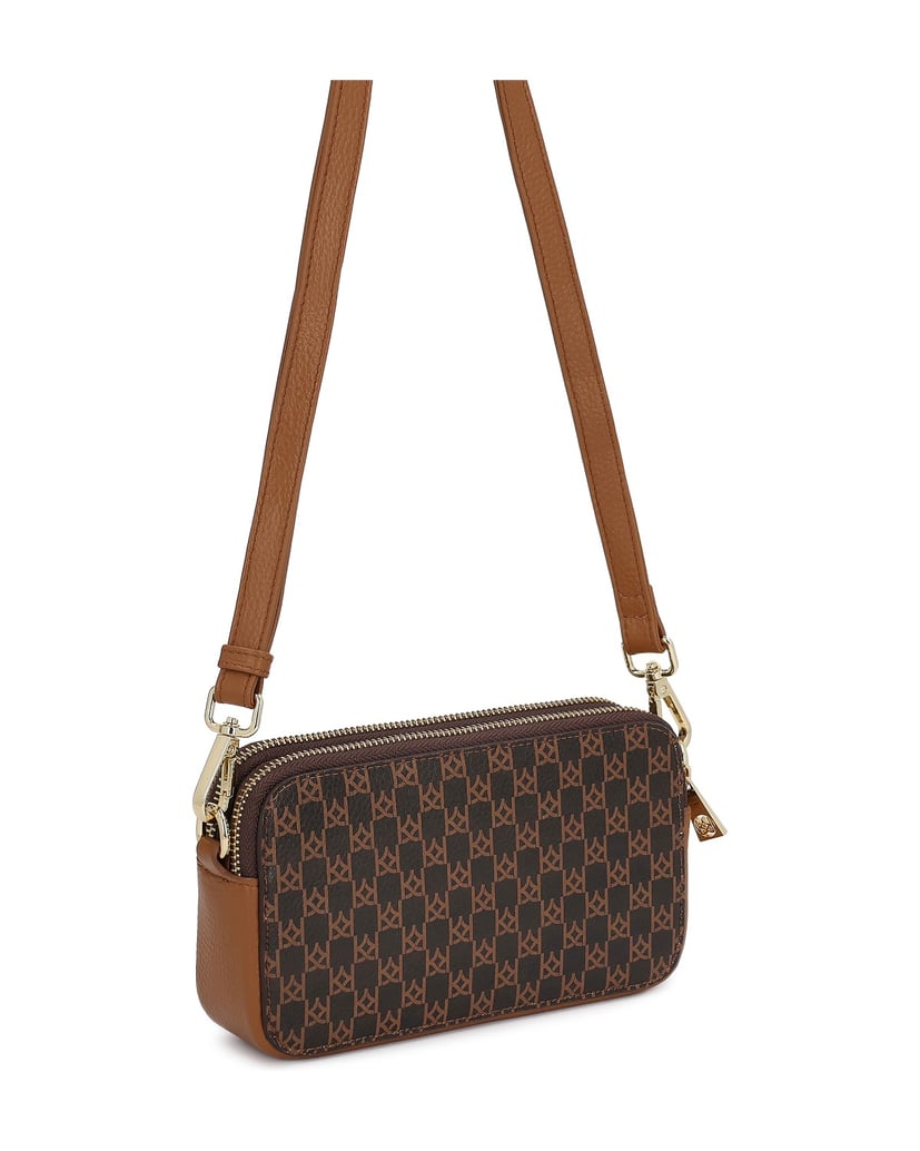 Kazar-Brown-patterned-leather-handbag-hnědá