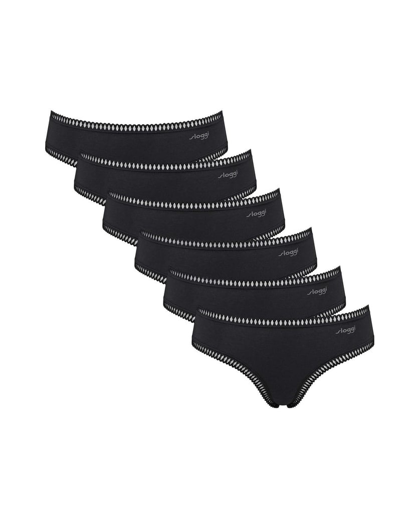 Sloggi-Damen-Slip-6er-Pack-GO-Crush-Hipster-C6P-schwarz