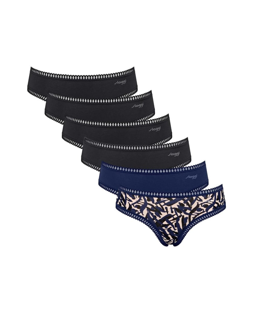 Sloggi-Damen-Slip-6er-Pack-GO-Crush-Hipster-C6P-schwarz