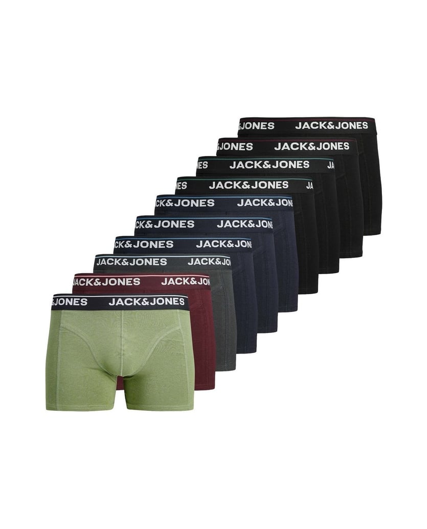Jack-&-Jones-Herren-Boxershort-10er-Pack-JACTIMOTHY-SOLID-TRUNKS-10-PACK-mehrfarbig
