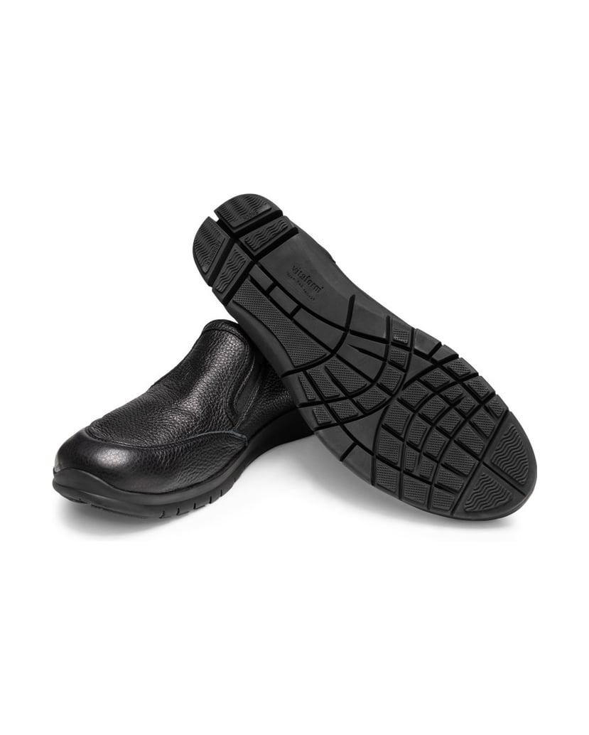 VITAFORM-Hirschleder-Slipper-schwarz
