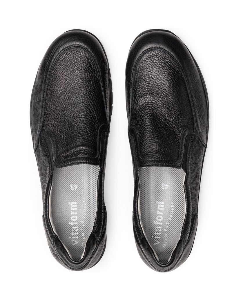 VITAFORM-Hirschleder-Slipper-schwarz