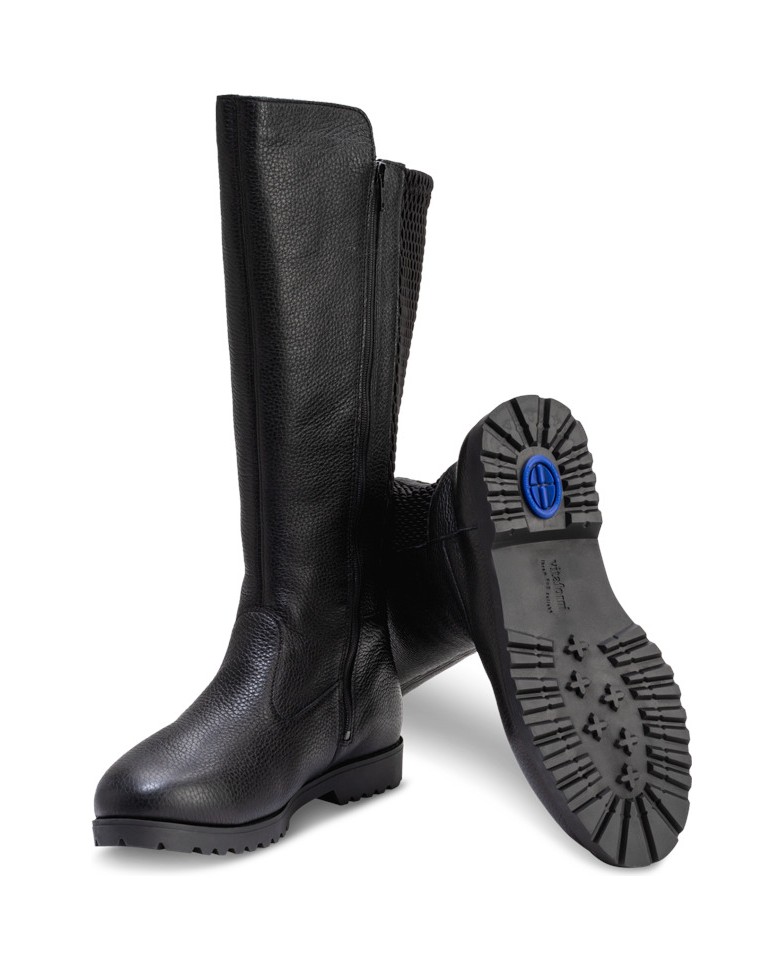 VITAFORM-Echt-Leder-&-vitaform-Stretch-Stiefel-schwarz