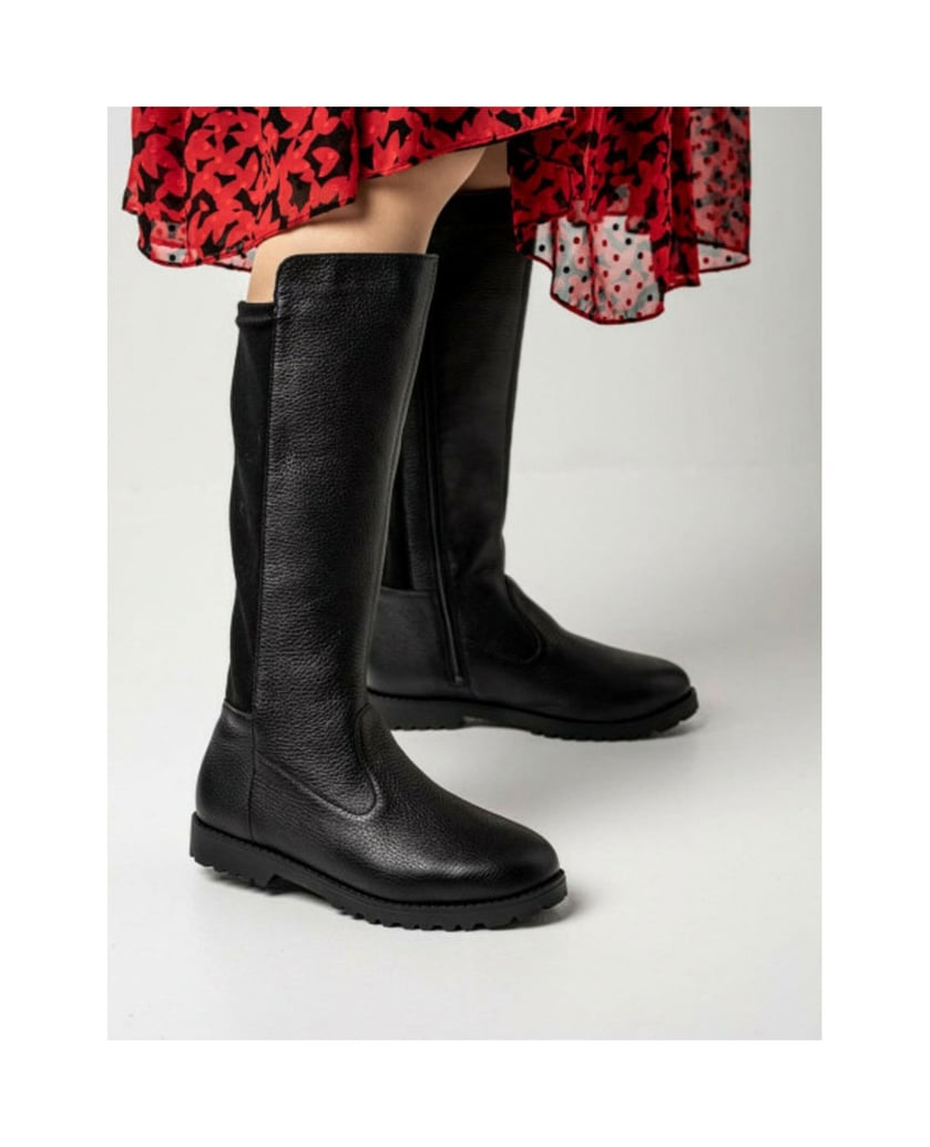 VITAFORM-Echt-Leder-&-vitaform-Stretch-Stiefel-schwarz