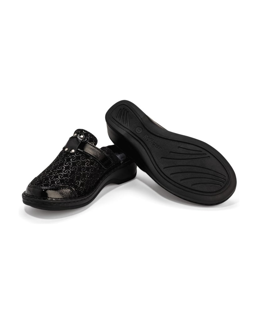 VITAFORM-Veloursleder-Clogs-schwarz