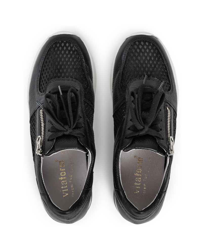 VITAFORM-Hirschleder-Sneaker-schwarz