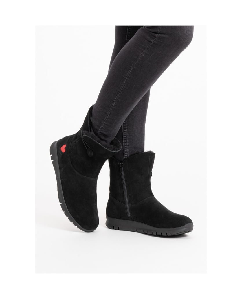 VITAFORM-Veloursleder-&-Doubleface-Stiefeletten-schwarz