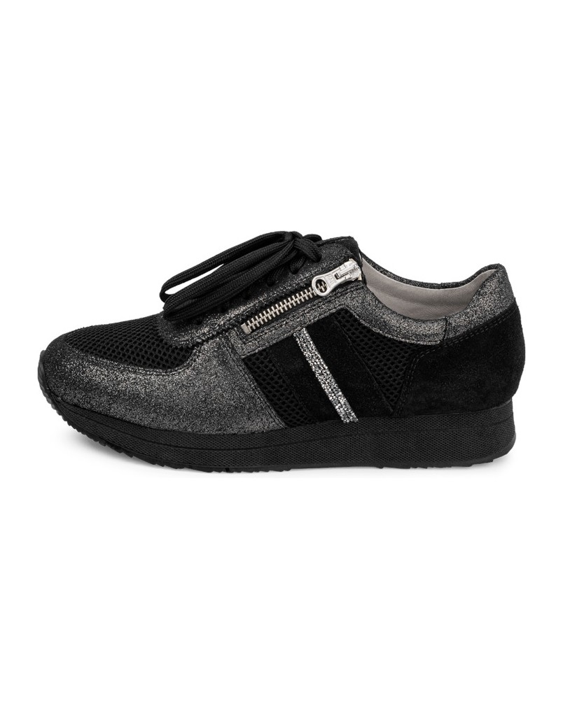 VITAFORM-Echt-Leder-&-Textil-Sneaker-schwarz