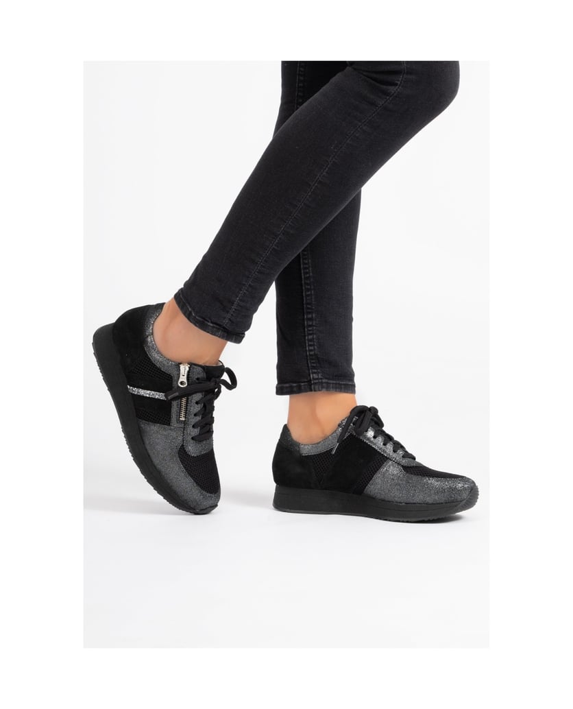 VITAFORM-Echt-Leder-&-Textil-Sneaker-schwarz