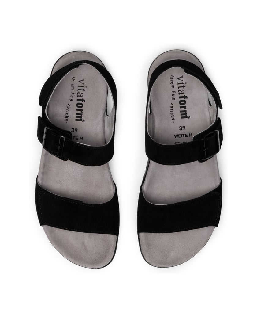 VITAFORM-Samtziegenleder-Sandalen-schwarz