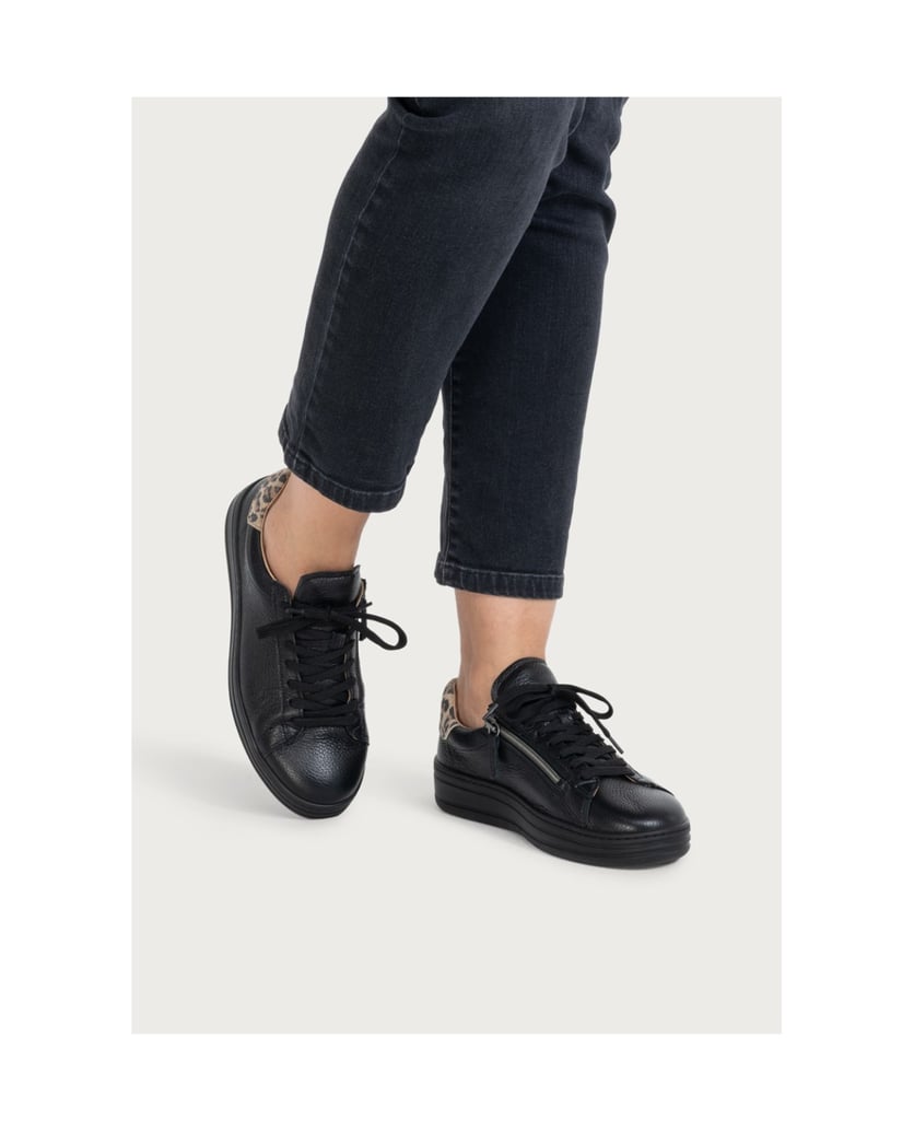 VITAFORM-Hirschleder-Sneaker-schwarz