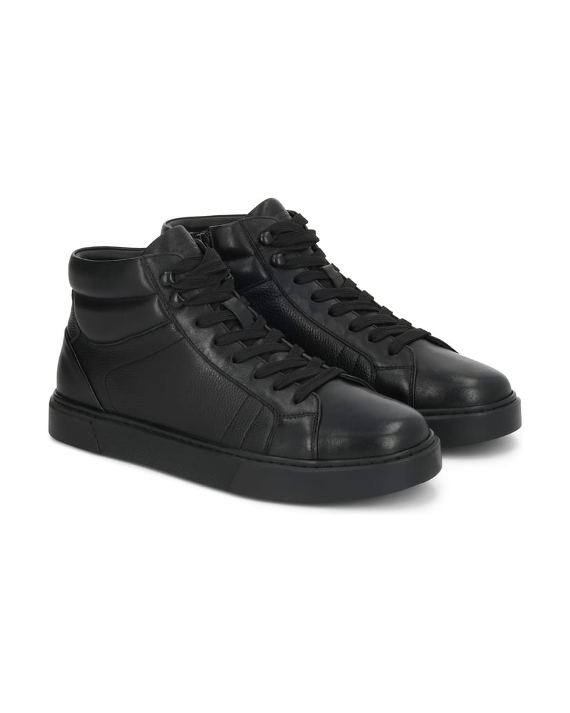 Kazar-Timeless-high-top-sneakers-in-black-leather-černá