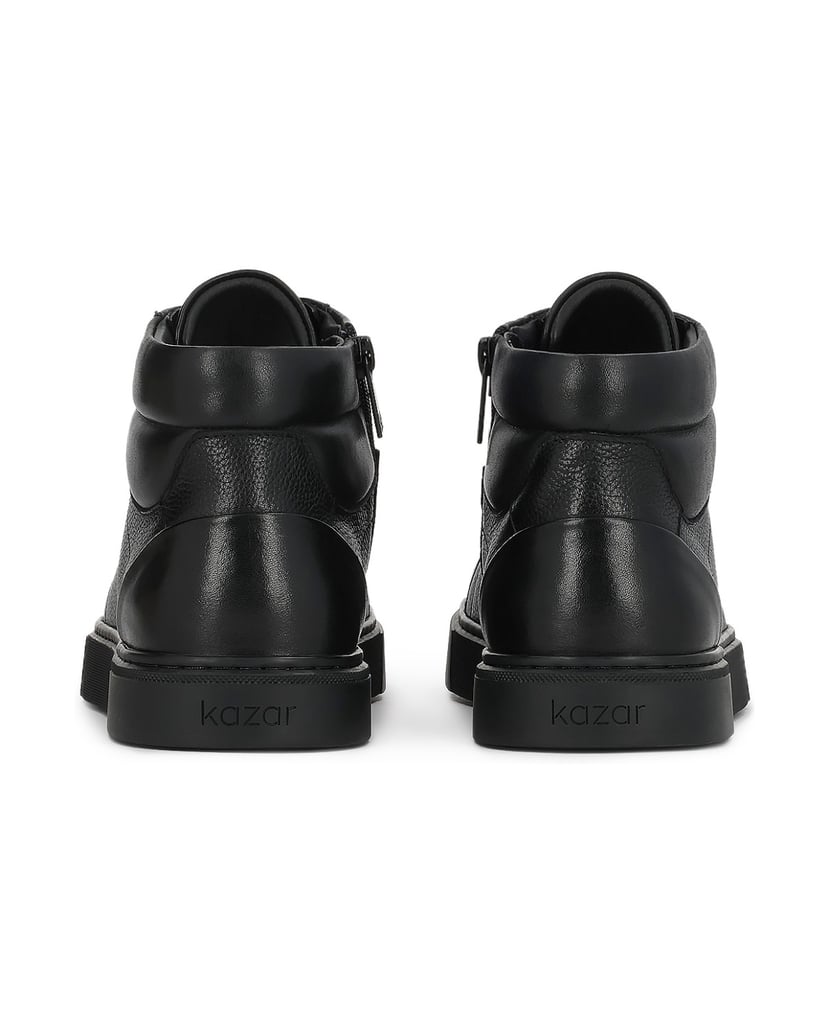 Kazar-Timeless-high-top-sneakers-in-black-leather-černá