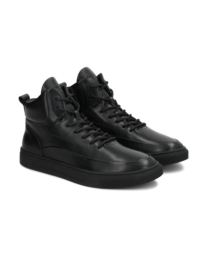 Kazar-Black-sneakers-with-zipper-and-lacing-čierna