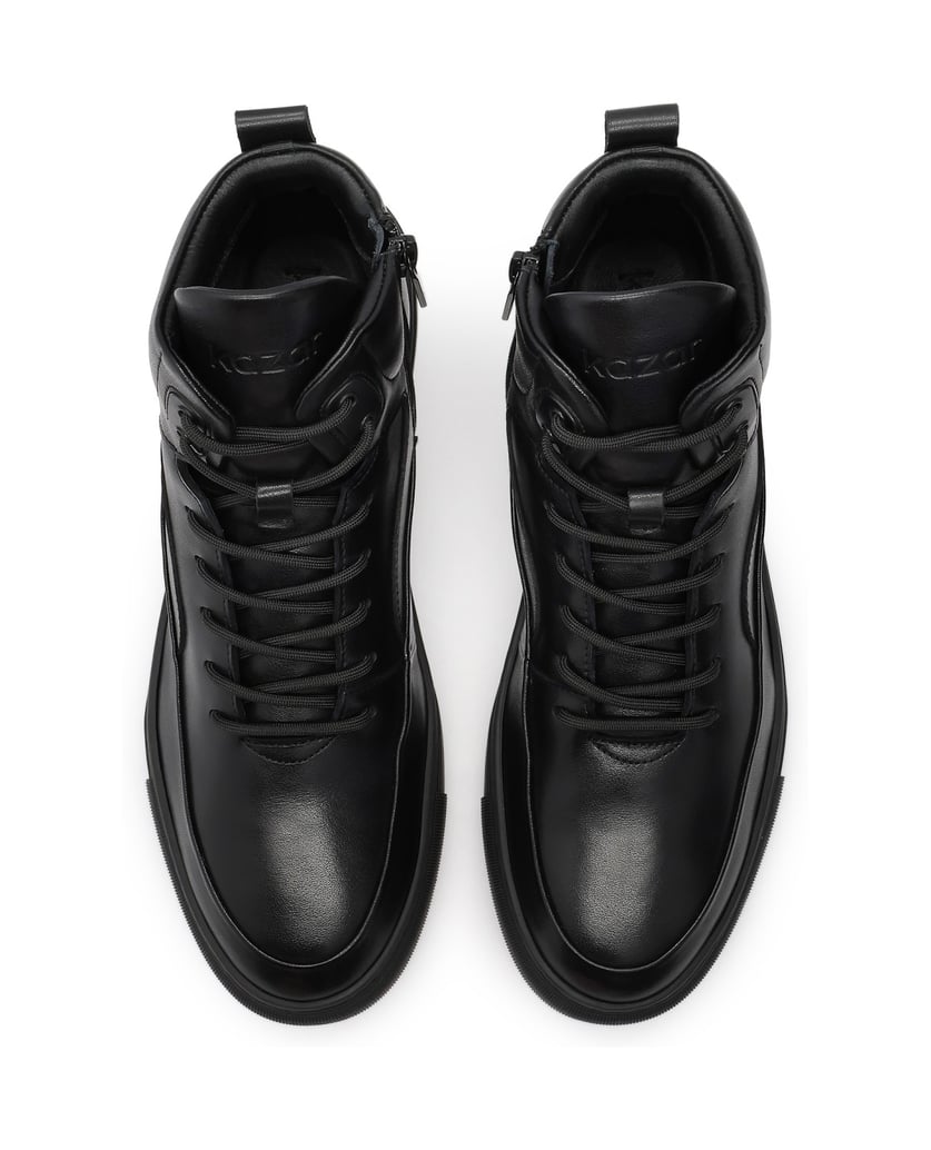 Kazar-Black-sneakers-with-zipper-and-lacing-čierna