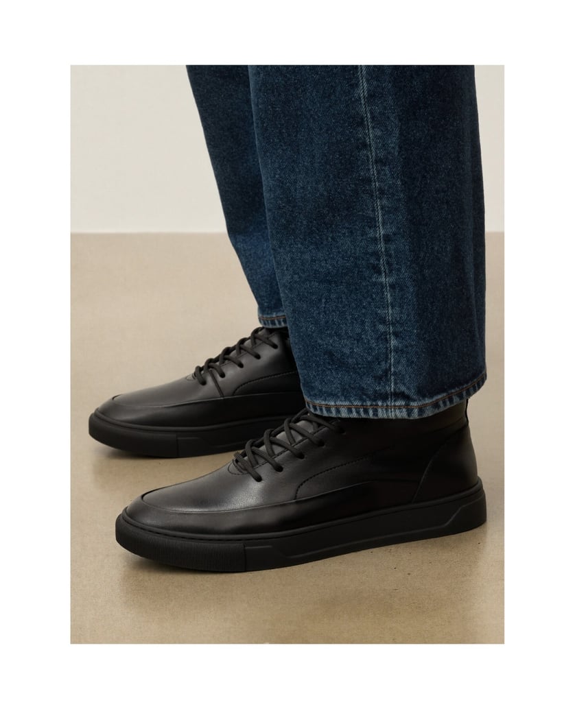 Kazar-Black-sneakers-with-zipper-and-lacing-čierna