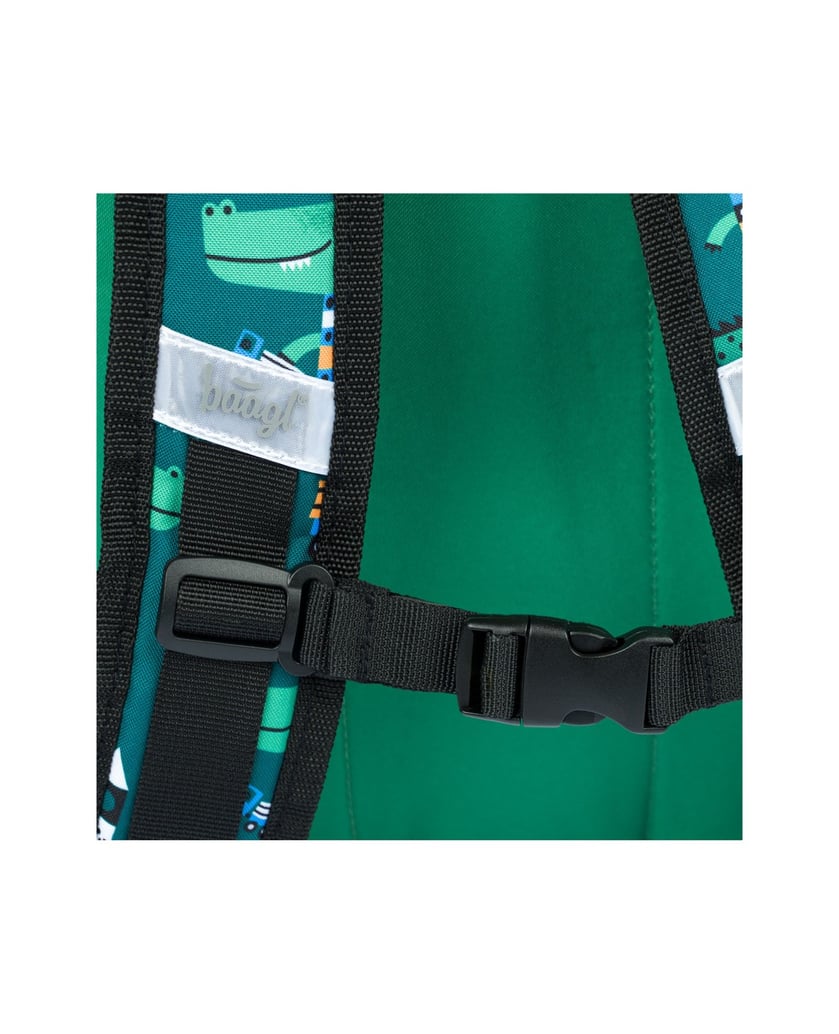Baagl-Kindergartenrucksack-Krokodil-grün
