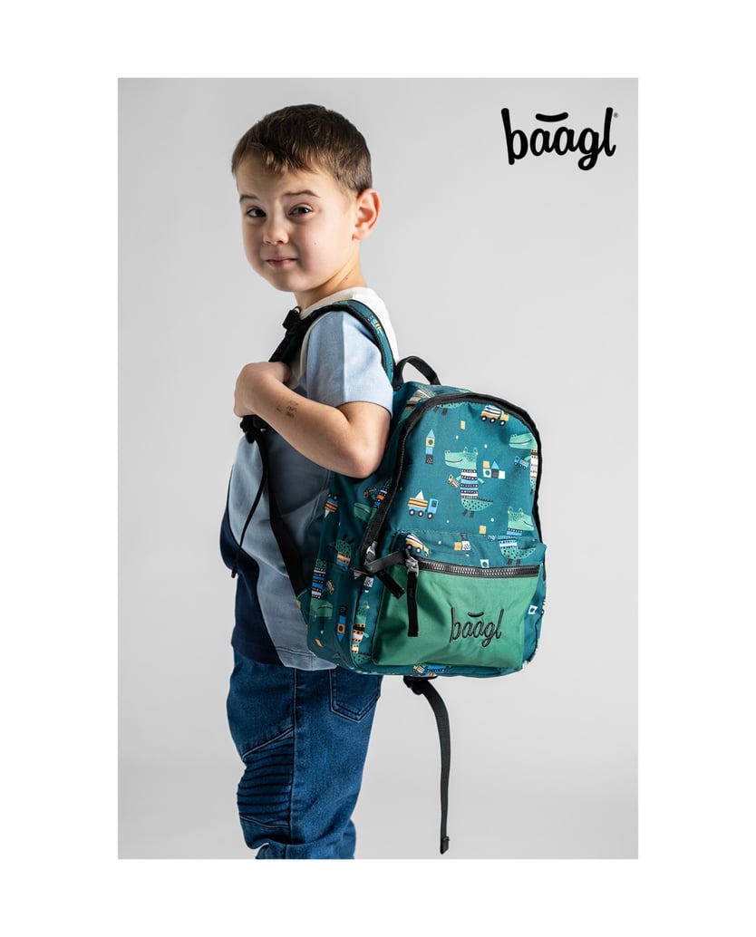 Baagl-Kindergartenrucksack-Krokodil-grün