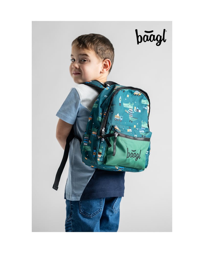 Baagl-Kindergartenrucksack-Krokodil-grün