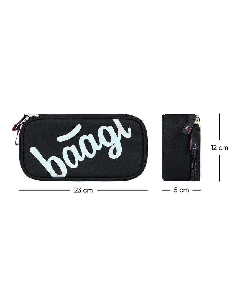 Baagl-Federmäppchen-Etui-Metallic-Holo-schwarz