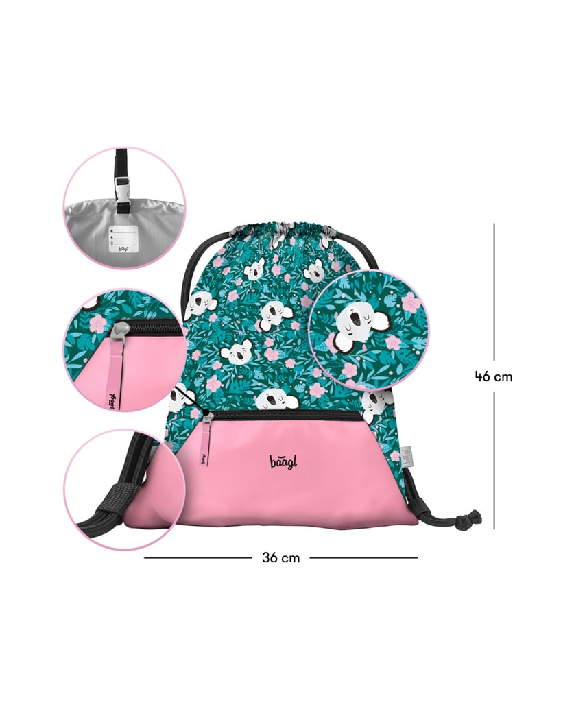 Baagl-Turnbeutel-mit-Tasche-Baby-Koala-grün