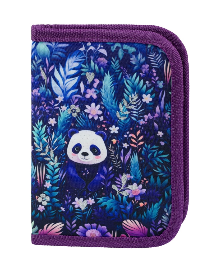 Baagl-Federmäppchen-1-Fach-Jungle-Panda-lila