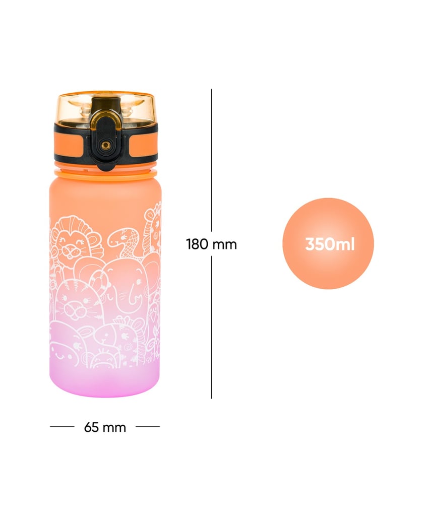 Baagl-Tritan-Trinkflasche-Tiere,-350-ml-orange