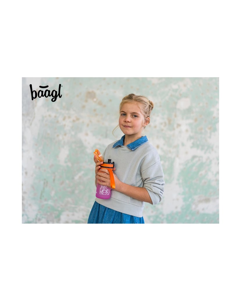 Baagl-Tritan-Trinkflasche-Tiere,-350-ml-orange