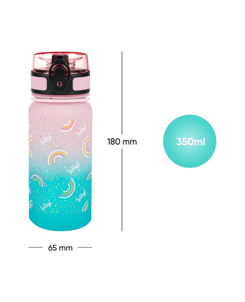 Baagl-Tritan-Trinkflasche-Rainbow,-350-ml-rosa