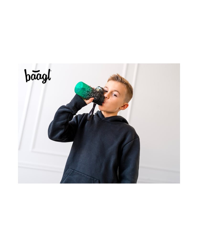 Baagl-Tritan-Trinkflasche-Dino,-350-ml-grün