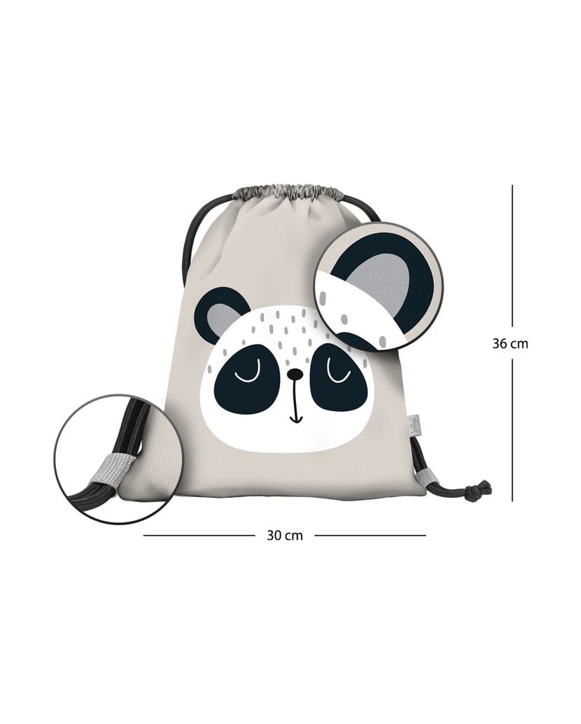 Baagl-Kindergartenbeutel-Panda-grau