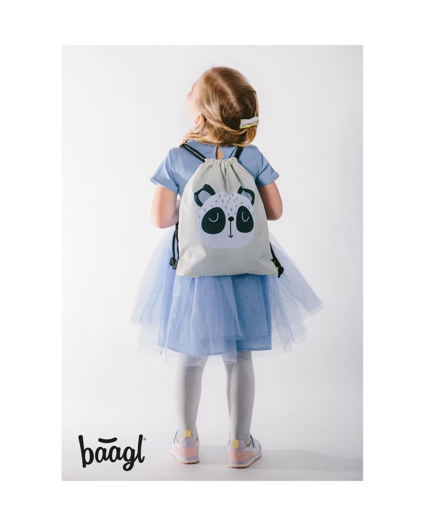 Baagl-Kindergartenbeutel-Panda-grau