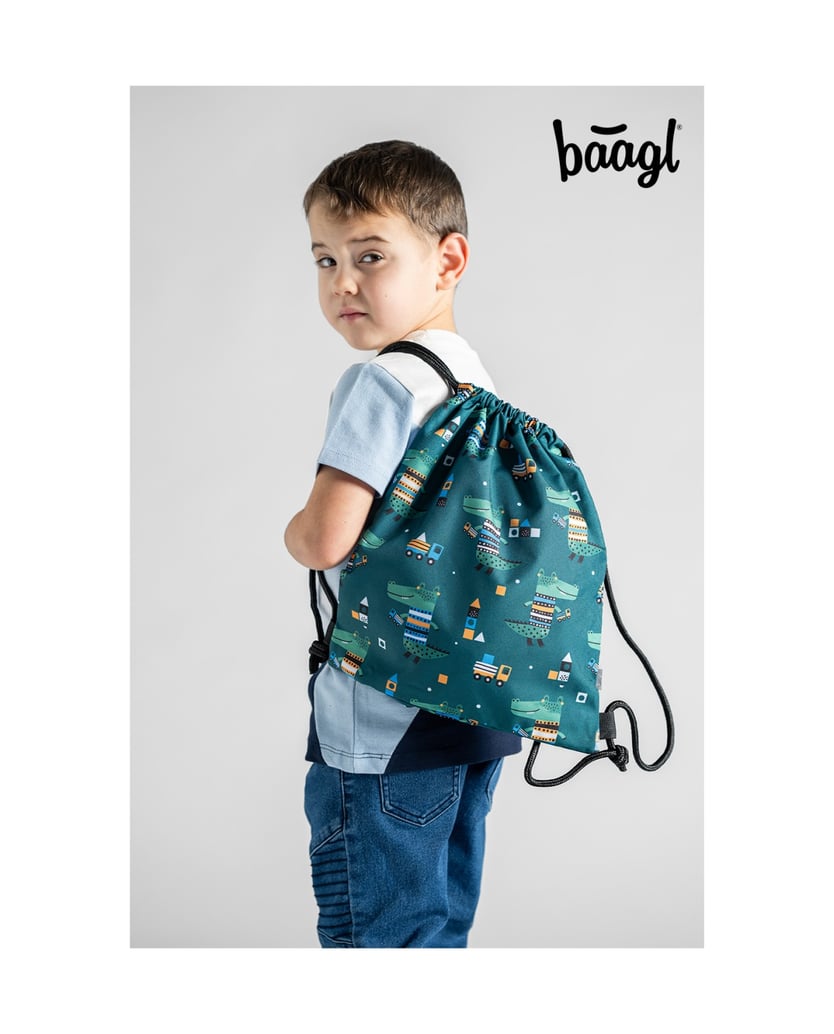 Baagl-Kindergartenbeutel-Krokodil-grün