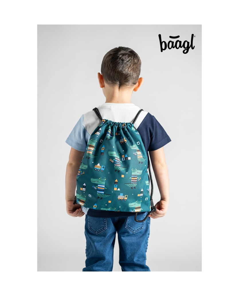 Baagl-Kindergartenbeutel-Krokodil-grün