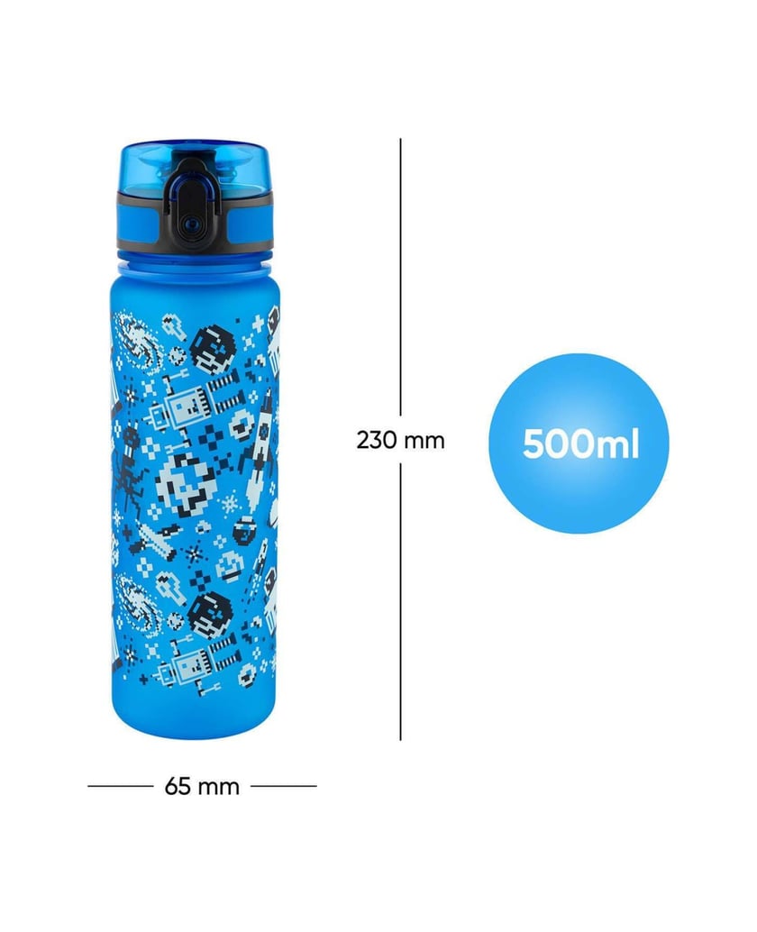 Baagl-Tritan-Trinkflasche-Space-Game,-500-ml-blau