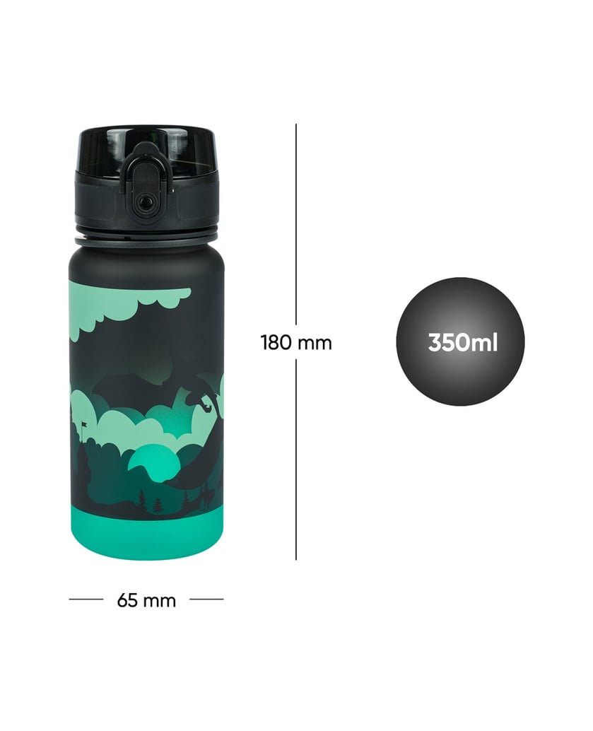 Baagl-Tritan-Trinkflasche-Drache,-350-ml-schwarz