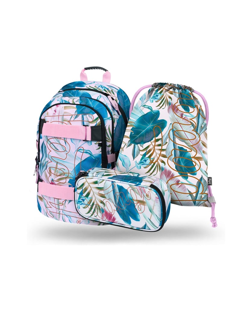 Baagl-Skate-Leafs-Rucksack-Set-3tlg-multicolor
