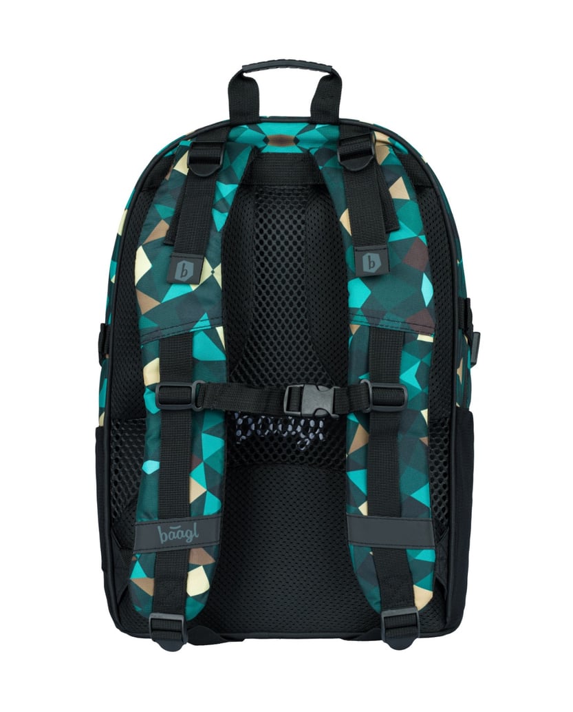 Baagl-Skate-Polygon-Rucksack-Set-3tlg-grün