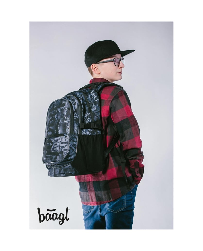 Baagl-Core-Technic-Rucksack-Set-3tlg-grau