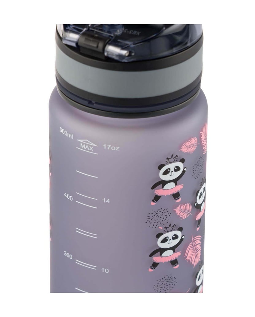 Baagl-Tritan-Trinkflasche-Panda,-500-ml-grau