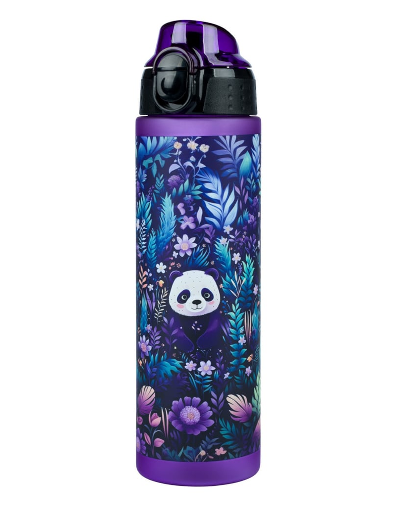 Baagl-Tritan-Trinkflasche-Jungle-Panda,-700-ml-lila