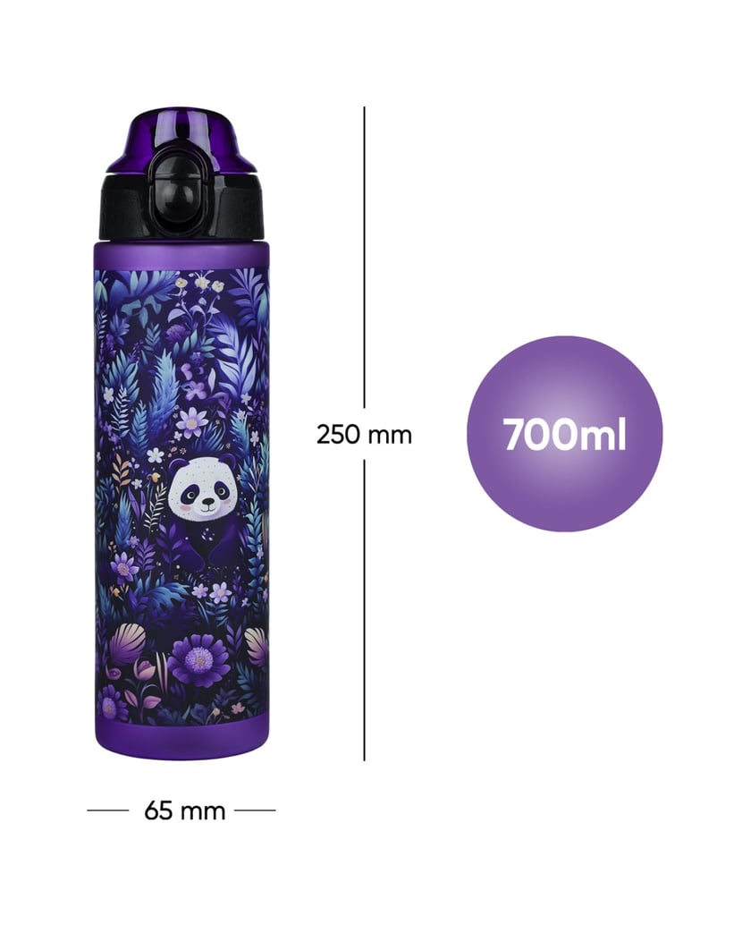 Baagl-Tritan-Trinkflasche-Jungle-Panda,-700-ml-lila