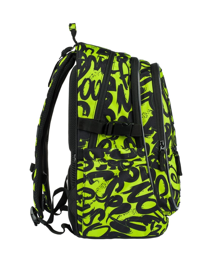 Baagl-Schulrucksack-Core-Lime-schwarz