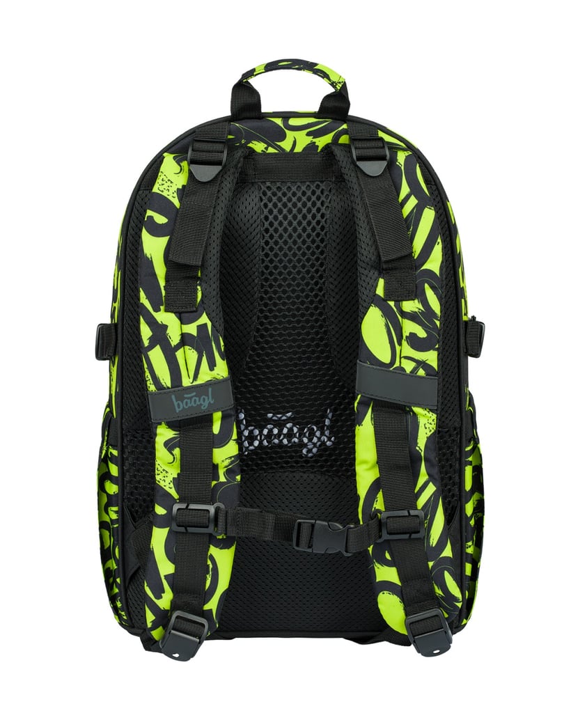 Baagl-Schulrucksack-Core-Lime-schwarz