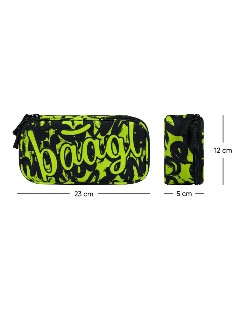 Baagl-Federmäppchen-Etui-Lime-schwarz