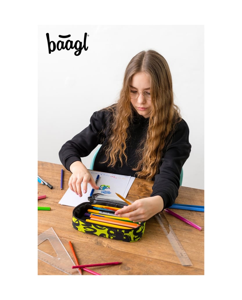 Baagl-Federmäppchen-Etui-Lime-schwarz