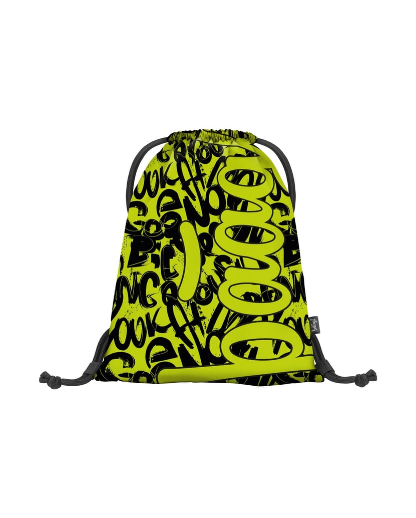 Baagl-Turnbeutel-Lime-schwarz